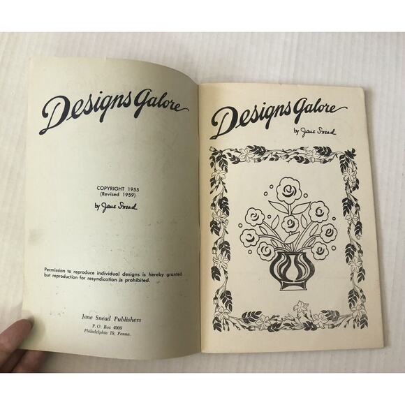 Vintage 1959 Designs Galore Book Jane Snead People Floral Crafts Illustrations - Picture 3 of 12